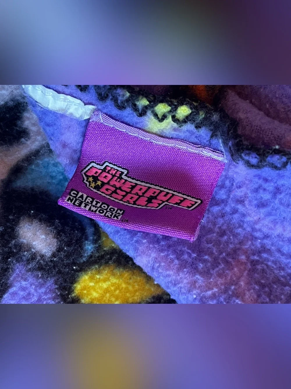 Vintage 2001 ‘The Powerpuff Girls’ Purple Character Print Blanket